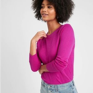 Sweater Fuschia Pink Boatneck Knit